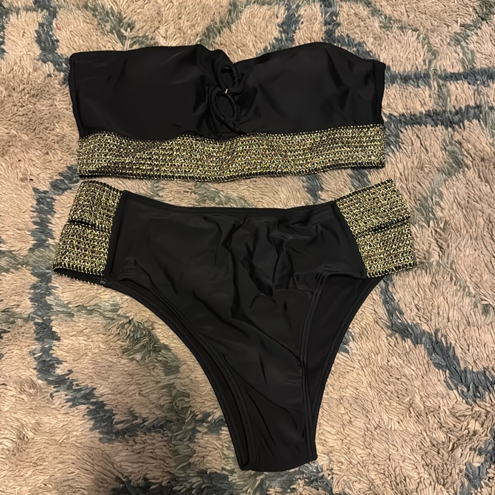 Black and gold swimsuit